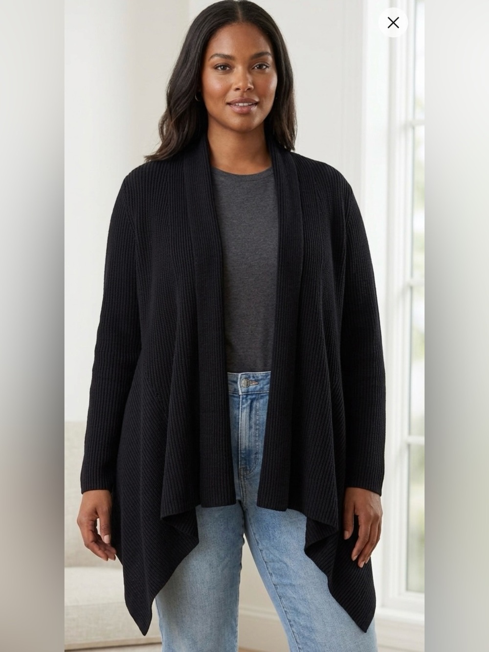 Lauren Cardigan Black Draped One Size